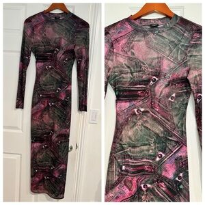 Stylish Pink and Black Women's Dress